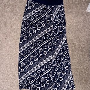 Justice Long Blue Patterened Skirt